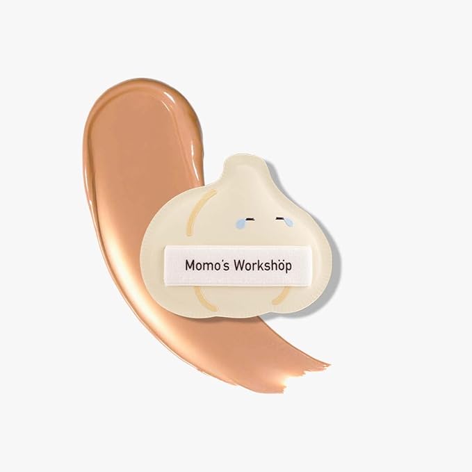 Momo's Workshop Garlic-Shaped Makeup Sponge-Hydropolyurethane Concealer Sponge Dry&Wet Use, PU Leather Handle for Liquid/Powder Foundation, 2pcs Beauty Sponges & Storage Case