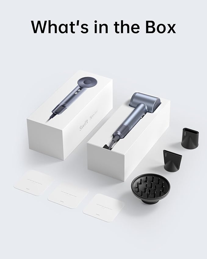 Laifen Swift Special Hair Dryer, High Speed 200M Ionic Blow Dryer with 110, 000 RPM Brushless Motor for Fast Drying, Low Noise, Hairdryer with Magnetic Nozzles