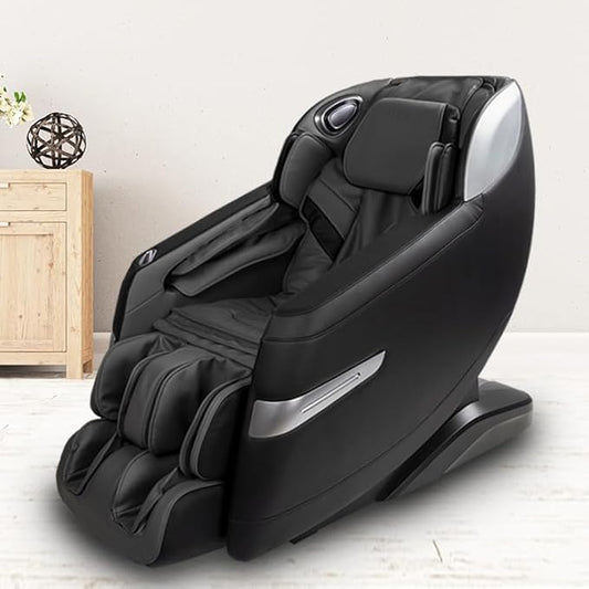 Osaki Titan Quantum Black Massage Chair with 3D SL-Track Rollers, 3 Step Zero Gravity, Full Body Airbag Massage, Intelligent Voice Control, Back & Calf Heat and Foot Roller Massage