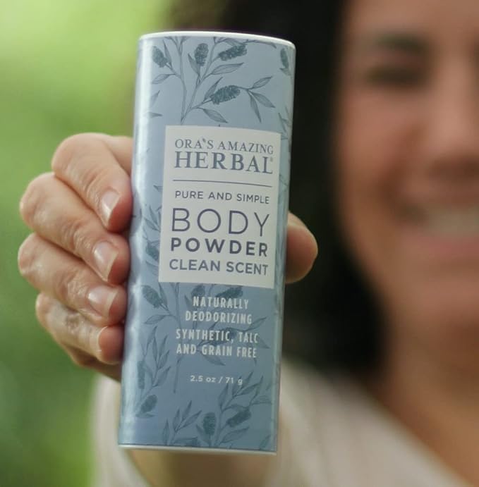 Ora's Amazing Herbal Natural Talc-Free Body Powder for Women, Variety Pack with Essential Oils, No Talc or Corn, Grain-Free, Scented Bath and Dusting Powder, 2.5 oz (3-Pack)