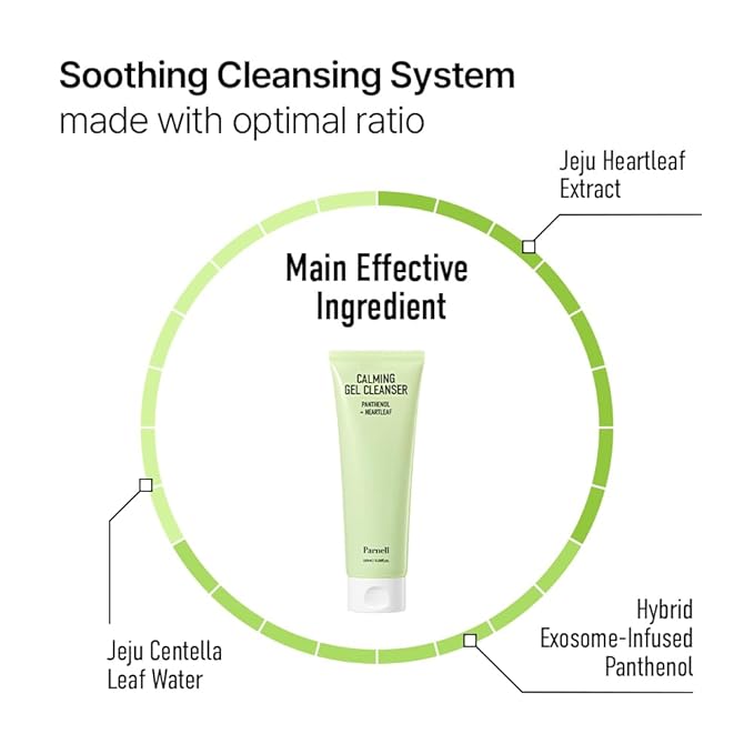 Parnell Panthenol Heartleaf Calming Gel Cleanser | 180ml / 6.08 fl.oz, soothing & moisturizing cleanser, korea skin care, korea beauty