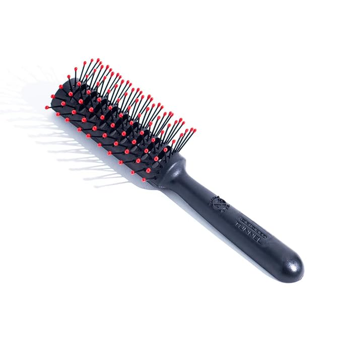 Cricket Static Free Tunnel 9-Row Vented Hair Brush for Blow Drying and Styling - Ideal for Long, Short, Thick, Thin, Curly, Straight, Wavy, and All Hair Types