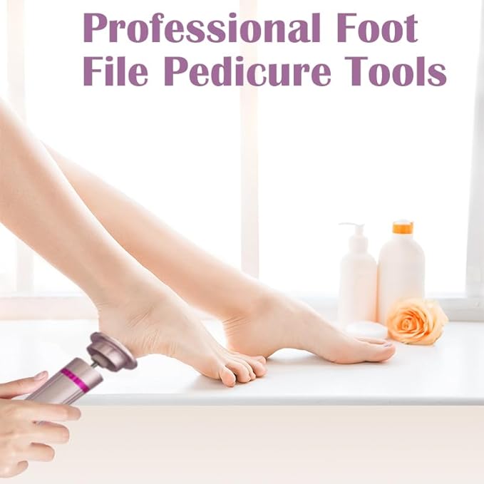 Ideal Swan 2 in 1 Electric Feet Callus Remover, 9 Adjustable Speed Foot File with Sandpaper Discs & Grinding Heads, Electric Foot Callus Remover Cutin Dead Skin calluses for Men Women(Pink)