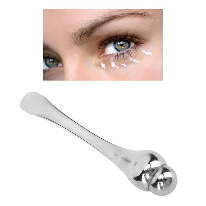 Eye Cream Massage Stick Magnetic Double Head Eye Cream Applicator for Facial Skin Care Silver
