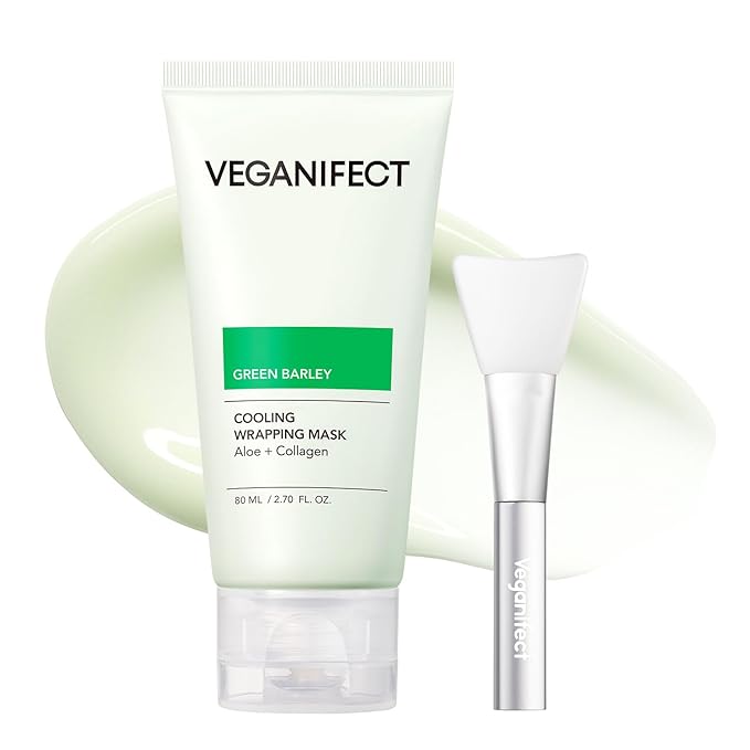 Aloe Cica Wrapping Peel Off Facial Mask with Jelly Brush, For Skin Refreshing, Instant Cooling, Soothing, Pore Tightening, Korean Skincare, 2.73 Fl Oz