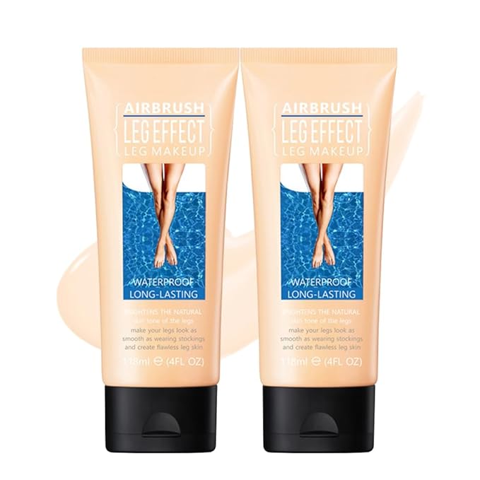 2Pcs Leg Effect Waterproof Makeup, Long-Lasting, Natural Leg Coverage, Body Foundation to Cover Vein, Tattoo and Flaw (01#Fairest, 2Pcs)