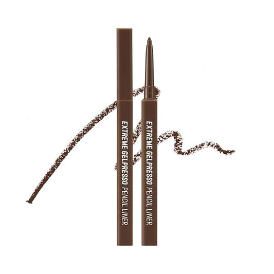 CLIO Extreme Gelpresso Pencil Eyeliner | Smudge-Proof, Waterproof, Long-Lasting, Long-Wear, 6 Cool and Warm Tone Shades, Ultra-Smooth, Creamy Formula (002 DEEP BROWN (NEW))