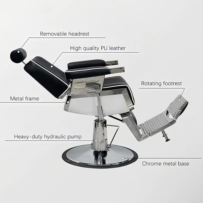 Adjustable Salon Barber Chair - Seat Height Beauty Salon Chair for Men and Women Hair Stylists, Supports up to 330 lbs Heavy Duty Hydraulic, Black