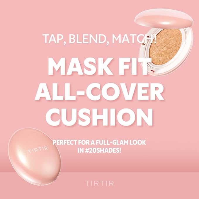 [*Mini Size*] TIRTIR All Cover Pink Cushion | Korean Cushion Foundation, (#27C Cool Beige, 0.15 Fl Oz)