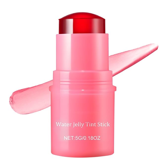Milk Jelly Blush Cooling Water Jelly Tint, Milk Jelly Tint Jelly Blush Stick, Milk Lip And Cheek Stick, Sheer Lip & Cheek Stain, Jelly Tint Makeup (Red, Free Size)