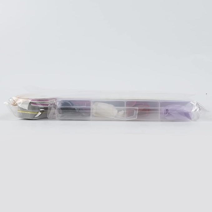 FANDAMEI Press on Nails Medium Length, 24 Pack 576PCS Glossy Medium Coffin Fake Nails Full Cover, Acrylic Short Ballerina False Nail tips with Nail Glue, Nail Adhesive Tabs, Nail File for Nail Art DIY