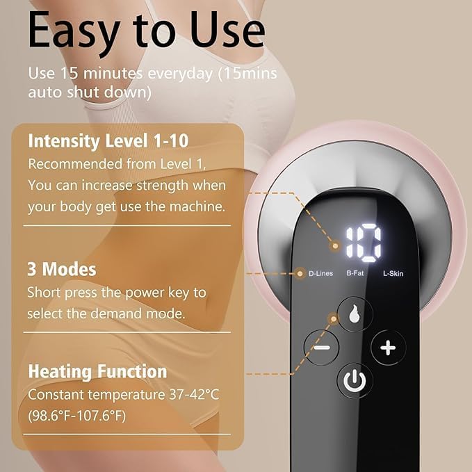 cotsoco Body Sculpting Machine, Cordless Cellulite Massager Tool for Belly, Waist, Neck, Leg, Butt, Arm-Gifts for Women Girls Mum, Pink