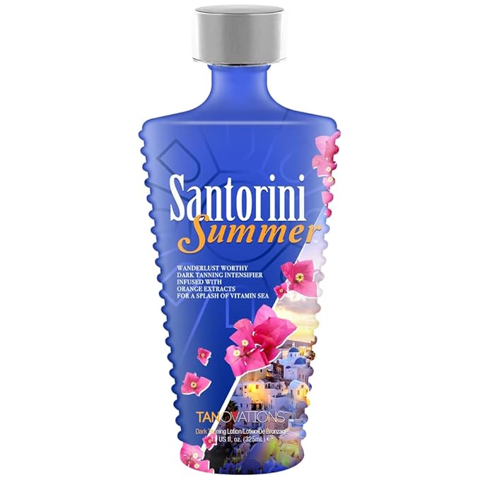 SANTORINI SUMMER skin softening dark tanning Intensifier tanning bed lotion, 11 ounce