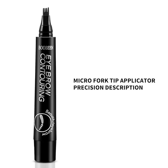 Boobeen Liquid Eyebrow Pen, Microblading Eye Brow Pencil with 4 Micro Tip, Waterproof Brow Pen Filler Creates Natural Brow Makeup, Long-lasting