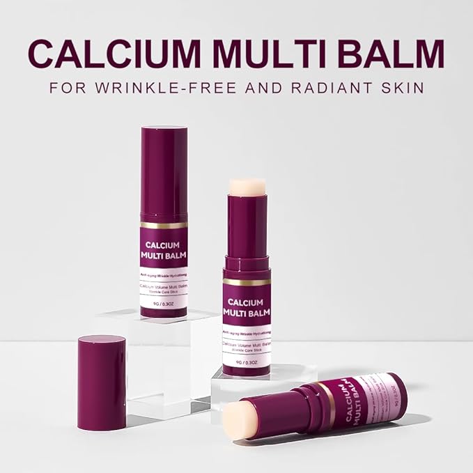 Cemenrete Calcium Volume Multi Balm Stick, Anti Wrinkle Calcium Balm, Anti-aging, Sagging, Wrinkles, Hydrating, Almond & Vitamin E for Lip Balm Eye Cream Neck (1)
