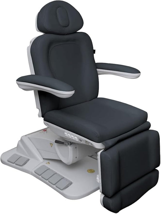 Premium Facial Bed for Esthetician, Electric Med Spa Chair with 120° Rotation, Built-in Foot Controls, Medical-Grade Microfiber, 2-Year Warranty, Memory Functions - 2246EBM, Dark Gray
