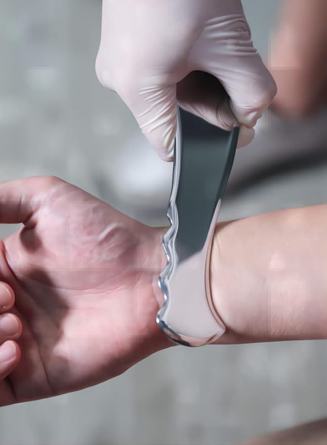 STICKON Guasha Tool Scraping Massage Tools Gua Sha Stainless Steel IASTM Tools Great Soft Tissue Mobilization Tool (STICKON-21)