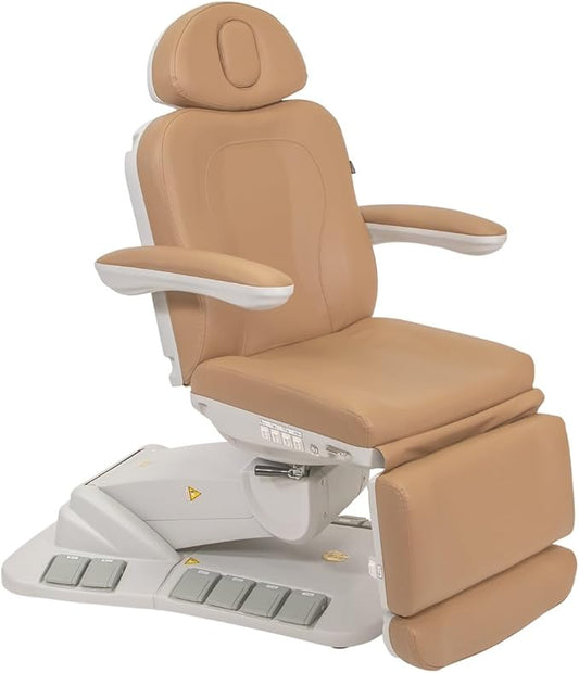 Premium Facial Bed for Esthetician, Electric Med Spa Chair with 120° Rotation, Built-in Foot Controls, Medical-Grade Microfiber, 2-Year Warranty, Memory Functions - 2246EBM, Sand
