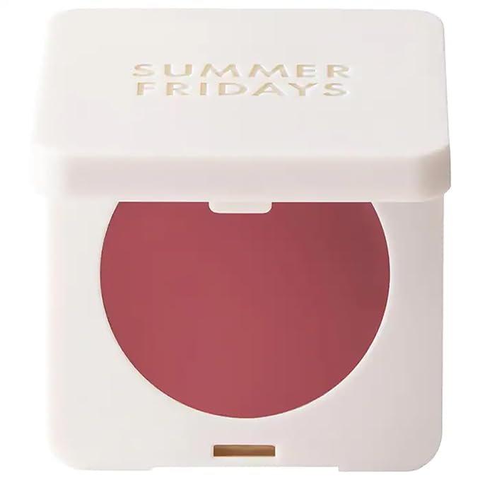 Summer Fridays Blush Butter Balm - Skincare-Infused Hydrating Cream Blush with Hyaluronic Acid, Ceramides, & Shea Butter for a Dewy Flush of Color - Cheek and Lip Tint - Dusty Rose (0.14 Oz)