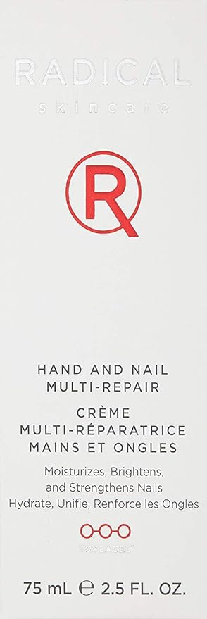 Radical Skincare Hand & Nail Multi Repair Creme - Provides Moisture & Fights Aging | Strengthens Nails & Cuticles | For All Skin Types Including Sensitive Skin | Cruelty & Paraben Free (2.5 Oz)