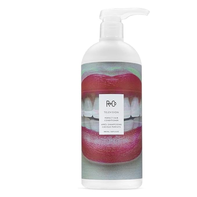 R+Co Television Perfect Hair Shampoo & Conditioner Set + Deluxe Sample (0.5oz) | Smooths, Adds Shine & Volume | Vegan + Cruelty-Free | 33.8oz (Pack of 2)