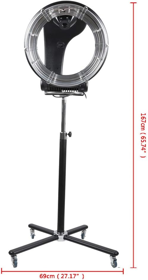 1KW Professional Hair Dryer, Salon Drying Perming Machine, 3 in 1 Orbiting Hair Steamer, Sit Under Salon Color Processor with Rolling Base