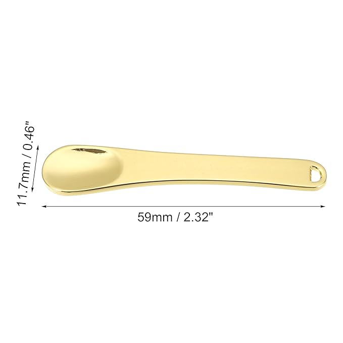 VOCOSTE 4 Pcs Makeup Spatula Mini Spoon, Eye Cream Massage Sticks Beauty Scoop, for Facial Cosmetic Face Cream, Zinc Alloy 2.32"x0.46", Gold Tone