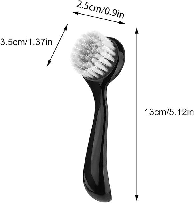 Facial Cleansing Brush 4 PCS, Facial Exfoliating Brush Face Wash Scrub Exfoliator Brush for Makeup Skincare Removal (Black)