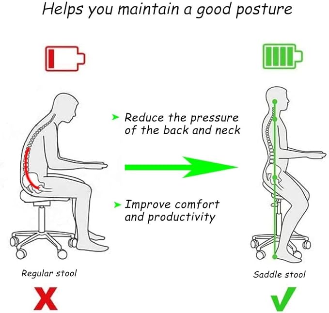 Antlu Saddle Stool Rolling Chair for Massage Clinic Spa Salon Cutting, Saddle Rolling Stool with Wheels Adjustable Height (Pink)