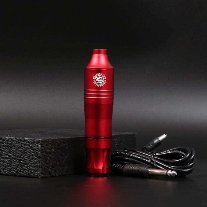 Dragonhawk Wireless Cartridge Tattoo Machine Kit Complete Tattoo Gun Kit Pen Rotary Tattoo Machine Pro Tattoo Needles Beginner Tattoo Kit Red