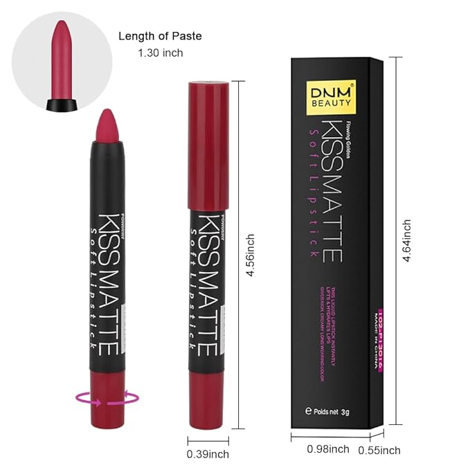 evpct 1Pcs Plum Red Matte Lipstick and Lip Crayon Liner Pencil Pen Set for Women Lip Stain Long Lasting Waterproof labiales mate magicos 24 horas originales pintalabios permanente 24 horas 02