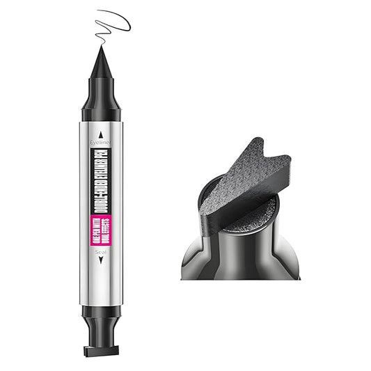 Patent Registered Eyeliner Stamp, Left & Right Winged Cat Eye Liner, Dual-sided Black Liquid Makeup Pen for Women