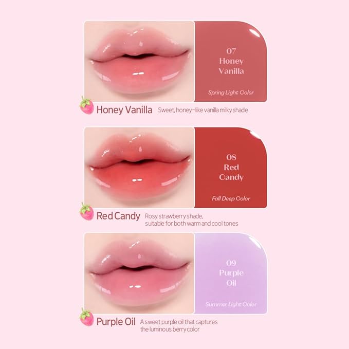 ETUDE Dear Darling Oil Tint #9 Purple Oil 4.2g | High Moisturizing and Strong Hydrating Lip Oil/Lip Gloss | Smooth and Moist Lips | Non-Sticky Lip Oil Tint For Dry Lips | Korean Makeup