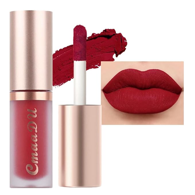 evpct 1Pcs Sexy Red Matte Liquid Lipstick Lip Gloss Glossy Set for Black Women 24 Hour Silky Velvet Lipstick labiales matte larga duracion mate 24 horas originales 11#
