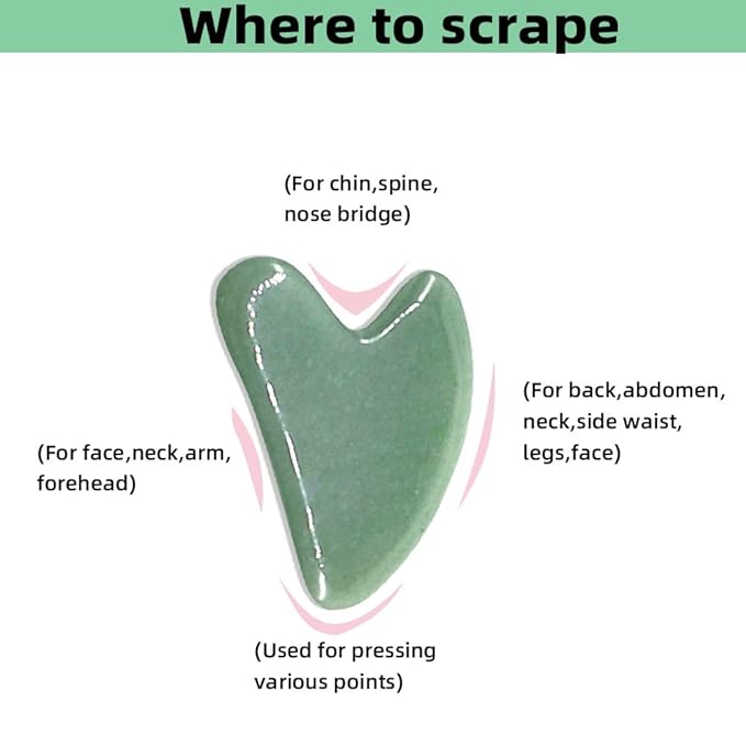 Gua Sha Facials Tools for Jaw Massage Tools Board Natural Jade Stone for SPA Acupuncture Therapy Trigger Point Treatment