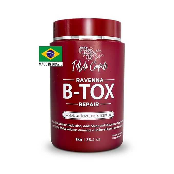 I Belli Capelli Ravenna Repair Hair B-tox -Cirugia Capilar para el Cabello, Formaldehyde-Free- B-tox Capilar Para El Cabello, Long Lasting Anti-Frizz, Smoothing, B-tox Hair Treatment 35.2 oz(1kg)
