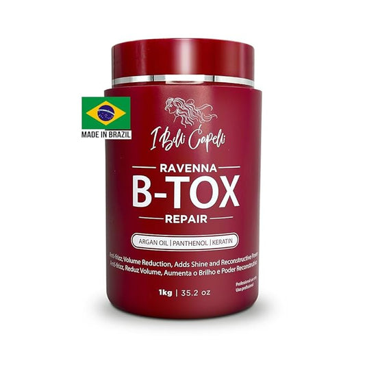 I Belli Capelli Ravenna Repair Hair B-tox -Cirugia Capilar para el Cabello, Formaldehyde-Free- B-tox Capilar Para El Cabello, Long Lasting Anti-Frizz, Smoothing, B-tox Hair Treatment 35.2 oz(1kg)