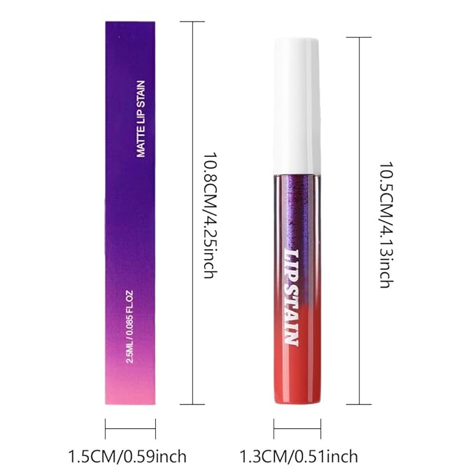 evpct Deep Mauve Red Peel Off Lip Stain Tints, Matte Liquid Lipstick Lip Stain Long Lasting Waterproof for Women, Non-stick Cup Lipstick Peel Off Highly Pigmented Not Faded Smudge-proof Easy to Apply