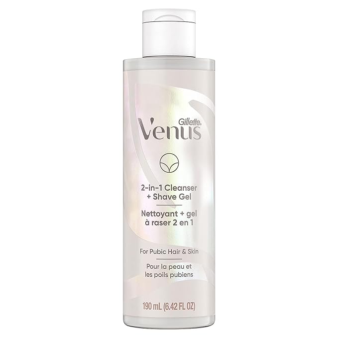 Gillette Venus Intimate Grooming 2in1 Cleanser and Shave Gel for Bikini Pubic Hair and Skin 6.4 Oz