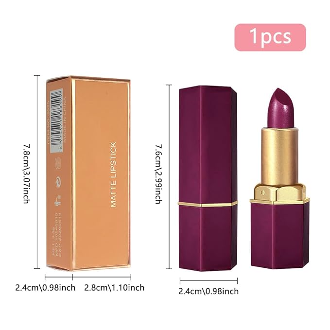 Dark Purple Metallic Lipstick for Women,Lightweight Shimmer Frosted Lipstick,Glitter Lip Gloss Stain Long Lasting Waterproof Smudge Proof 24 Hour Full Coverage Lip Makeup,Vegan