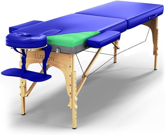 Luxton Home Premium Foam Massage Table Portable Foldable Massage Bed Height Adjustable, 72 Inches Long 27 Inches Wide Home Salon Spa Bed Tattoo Table with Accessories & Carrying Case, Easy Set Up