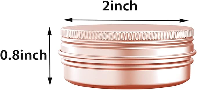 1 Ounce Aluminum Tin Jar with Screw Cap 30mL Tin Cans Refillable Containers for Cosmetic, Lip Balm, Cream, Lotion, Balms, Spices, Salve, Rose Gold 20 Pcs