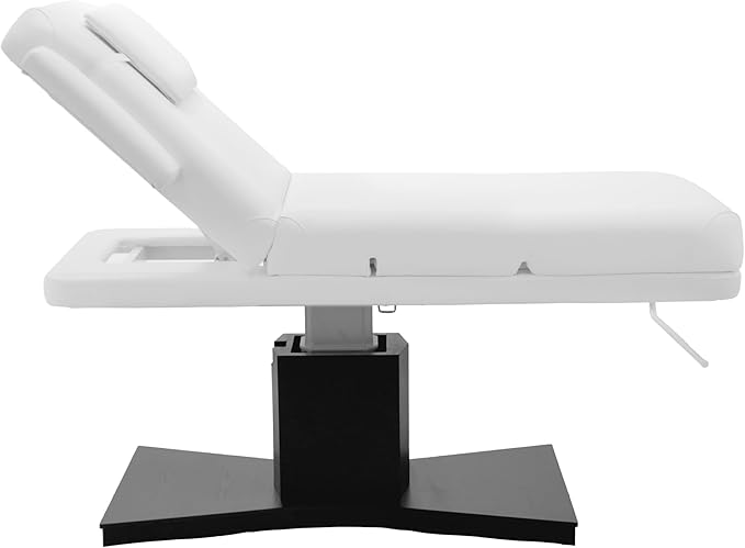 SKINACT Milo 3.0 Motor (with Independent Leg Adjustment) Electric Massage & Facial Bed/Table White top and Dark Brown Base