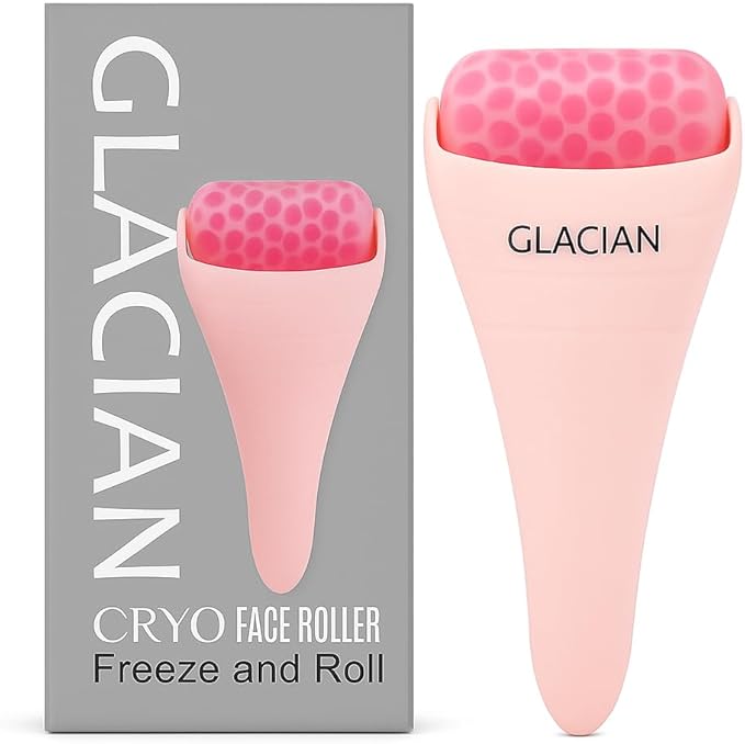 CRYO FACE Roller: Premium Ice Roller for Face Lift, Wrinkles, Double Chin Reducer, Self Care Gifts, Skin Care Tools, Radiant Glow (Beige)