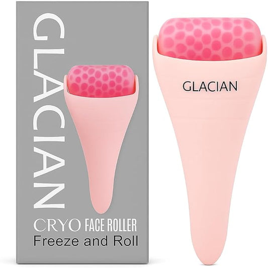 CRYO FACE Roller: Premium Ice Roller for Face Lift, Wrinkles, Double Chin Reducer, Self Care Gifts, Skin Care Tools, Radiant Glow (Beige)