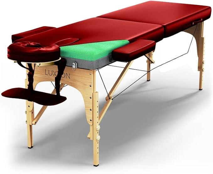 Luxton Home Premium Foam Massage Table Portable Foldable Massage Bed Height Adjustable, 72 Inches Long 27 Inches Wide Home Salon Spa Bed Tattoo Table with Accessories & Carrying Case, Easy Set Up