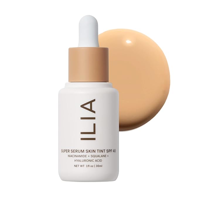 ILIA - Super Serum Skin Tint SPF 40 | Non-Comedogenic, Vegan, LIghtweight to Help Against Blue Light, + Pollution while Hydrating, Smoothing, + Refining (Diaz ST7, 1 fl oz | 30 ml)