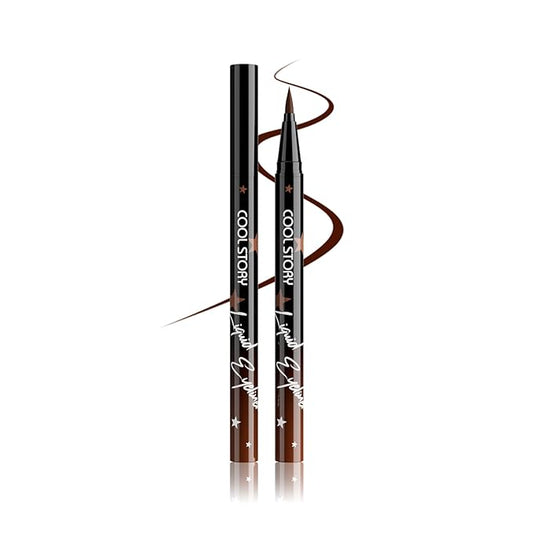 COOL STORY Liquid Eyeliner Waterproof Smudge Proof Eye Liner, 24H Long-Lasting, 0.6ml/0.02 fl.oz Brown