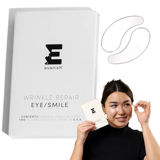 Wrinkle Repair Eyes and Smile - Hydrating Under Eye Patches for Puffy Eyes and Fine Lines - Reusable Silicone Gel Masks - Anti-Wrinkle Treatment, USA Made (2 Count)