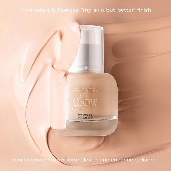 glow breathable blemish balm #one | medium-coverage bb cream & tinted moisturizer | skincare-like finish with green tea leaf water infusion | healthy radiant non-comedogenic | 1 fl oz